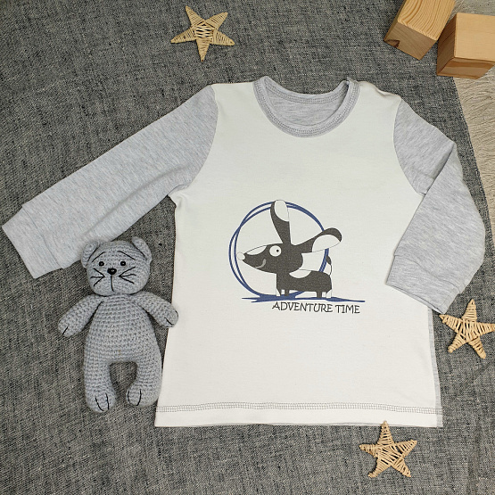 Лонгслив на двух кнопках с принтом "ADVENTURE TIME" арт.КЛ-02