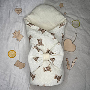 Арт. 465 Комплект на выписку Шоколадный Мишка, муслин