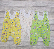 Т-39 Ползунки детские, высокие, на пуговицах, в ассорт. футер