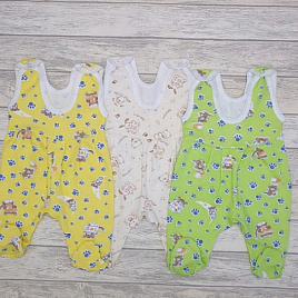 Т-39 Ползунки детские, высокие, на пуговицах, в ассорт. футер 