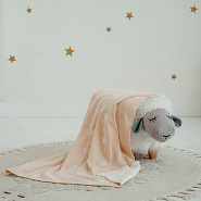 ПВ-41 Плед вязаный двухсторонний Звезда. Бежевый