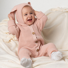 Арт. М-525 Комбинезон "Ушки", пудра