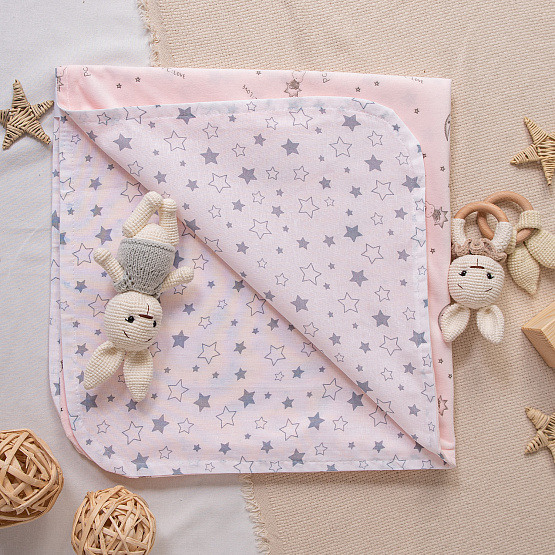 Плед детский "Звездный" арт.0873 розовый