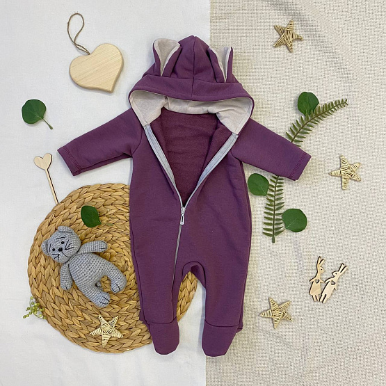 М-517 Комбинезон детский "Ушастик" баклажан