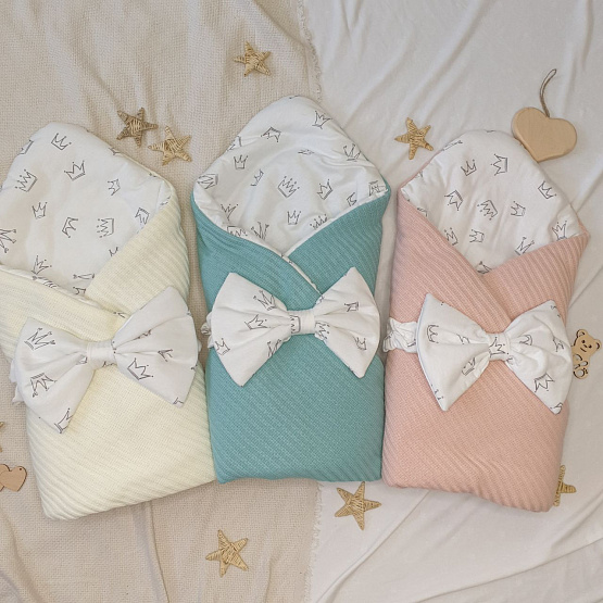 Арт. 444 Конверт на выписку "Счастливчик", молочный, летний