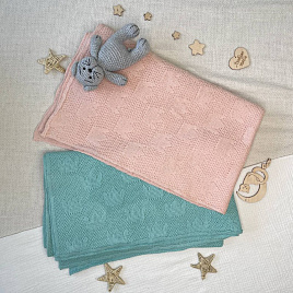  ПВ-31 Плед вязаный "Царский", розовый 