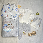 Арт.419 Комплект на выписку "Лежебока". голубой