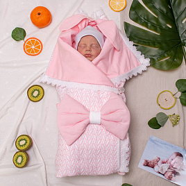 Комплект на выписку «Мой зайчик» розовый №394