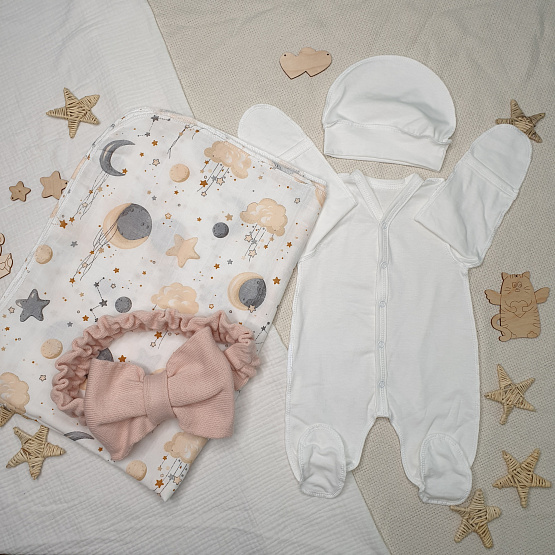 Арт. 450 Комплект на выписку "Звездное небо", пудра