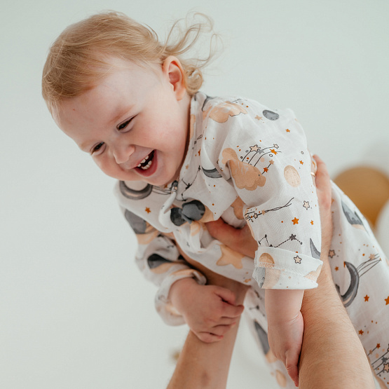 М-512 Комбинезон-слип из муслина с набивным рисунком