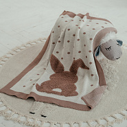 ПВ-37 Плед вязаный «Зая». Шоколад