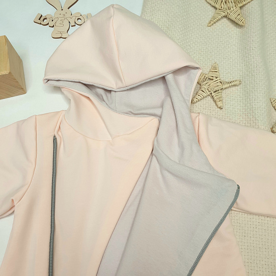 Комбинезон из футера с капюшоном арт.М-495, персик