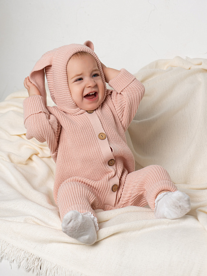 Арт. М-525 Комбинезон "Ушки", пудра