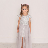 №0838 Платье для девочки "Одри", серебро