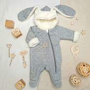 Комбинезон детский на молнии арт.М-468 серо-молочный