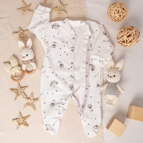 Комбинезон детский на кнопках арт.М-102 белый