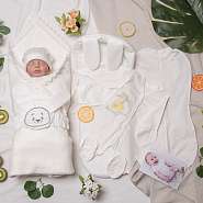 №103 Летний комплект на выписку «Sweet Rabbit» молочный