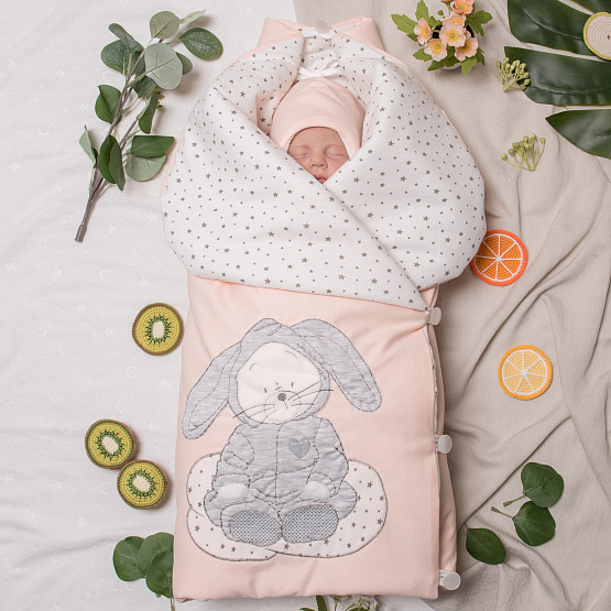 408 Комплект на выписку "Мамина радость, персик, деми