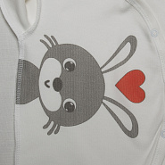 №М-497 Комбинезон с шапочкой на кнопках с принтом заяц