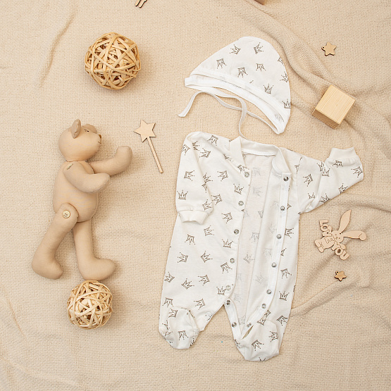 Комплект для новорожденного комбинезон с шапочкой арт.М-446