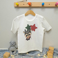 Футболка с новогодним принтом "Оленёнок" арт.Ф-164