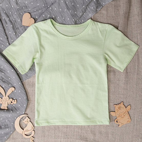 Футболка с круглым вырезом, зеленая арт.Ф-82