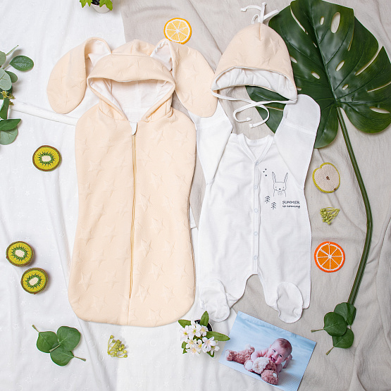 Комплект на выписку «Зайка на облаке» арт. 411