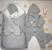 455 Комплект на выписку «Пчелка» серый деми, зима