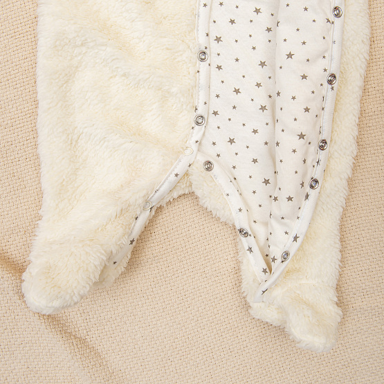 Комбинезон «Плюшик» с капюшоном арт.М-464 молочный