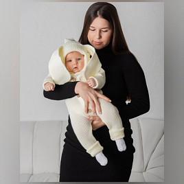 Арт. М-525 Комбинезон "Ушки", молочный