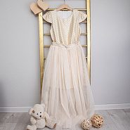 №0838 Платье для девочки "Одри", золото