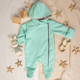 Комбинезон из футера с капюшоном арт.М-495, мята