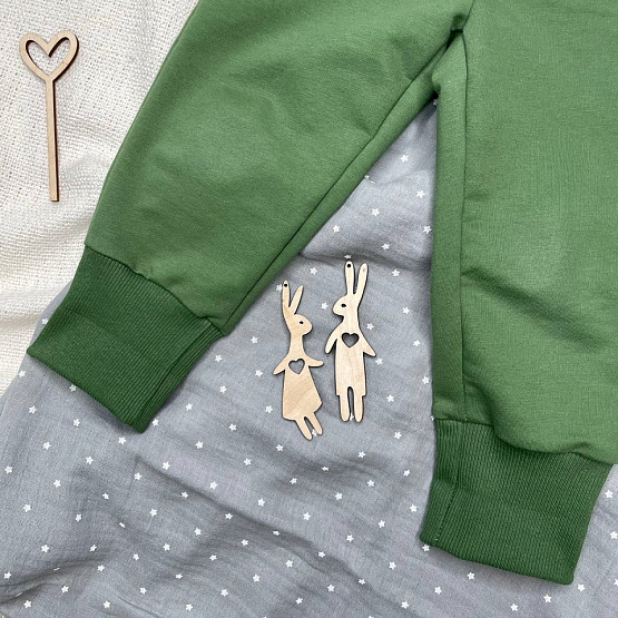 Брюки-джоггеры из футера двунитки арт. Т-103, зелёный