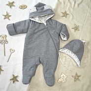 Комбинезон утепленный из футера арт.М-498, серый