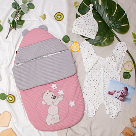 Конверт на молнии с вышивкой "Star Gift" розовый арт.11-409