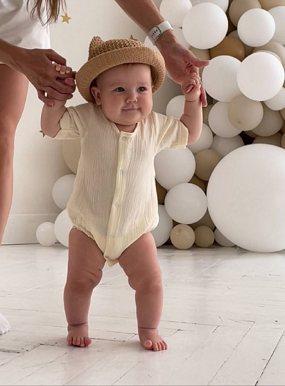 Д-38 Боди муслин, на кнопках, молочный