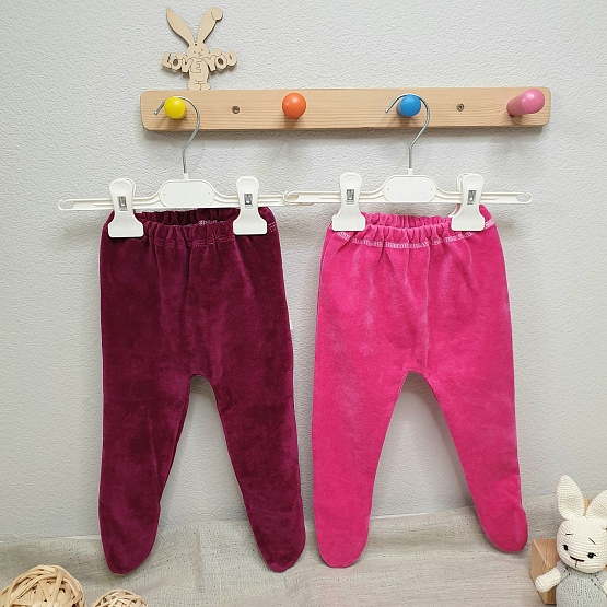 Ползунки велюровые арт.Т-30 для девочки, молочный