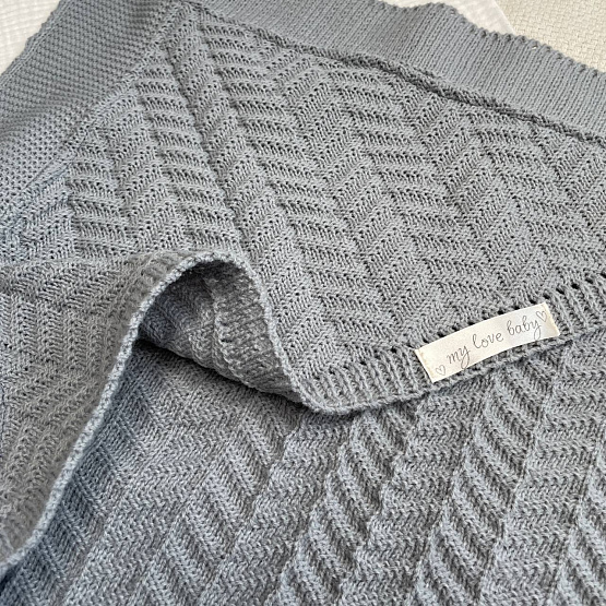 Арт. 464 Вязаный комплект на выписку, серый