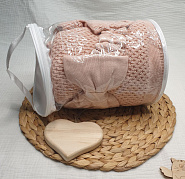 Арт. КВ-102 Вязанный комплект на выписку, пудра