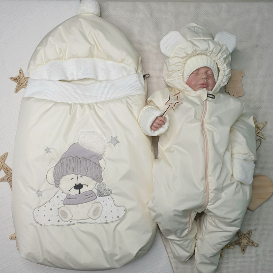 Конверт прогулочный «Зефирка» арт.11-178 молочный