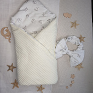 Арт. 444 Конверт на выписку "Счастливчик", молочный, летний