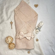 КВ-102 Вязанный комплект на выписку. бежевый