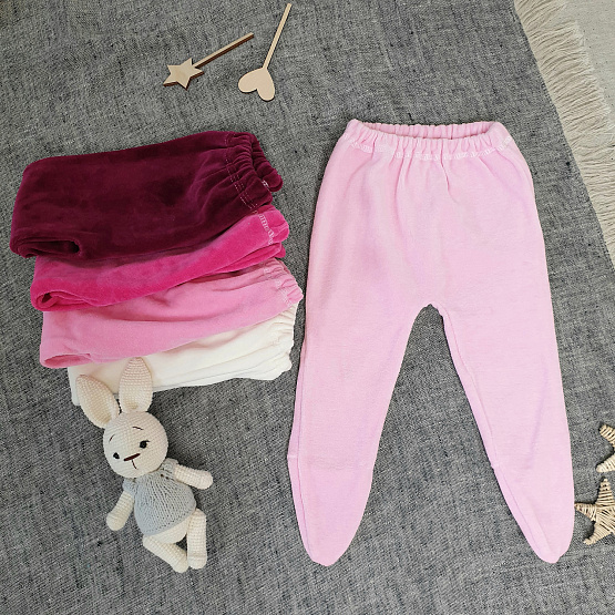 Ползунки велюровые арт.Т-30 для девочки, молочный