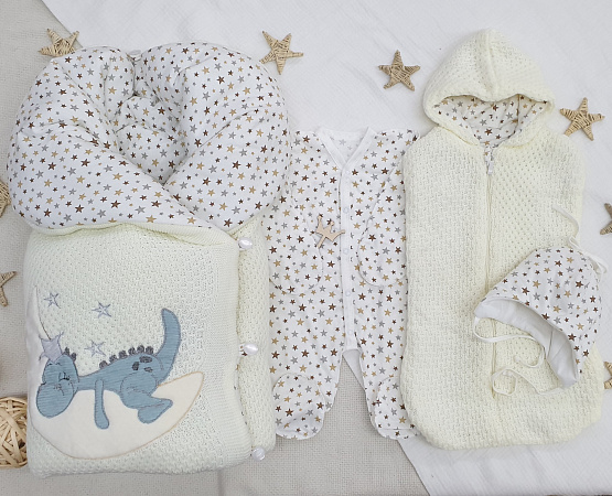 Арт 457 Комплект на выписку "Дино на луне" зима, деми