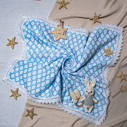 Плед "Нежность" №ПВ-26 лебедь голубой