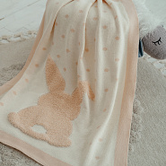 ПВ-39 Плед вязаный «Зая». Бежевый