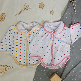 Ф-71 Батник для девочки в горошек, ткань кулирка