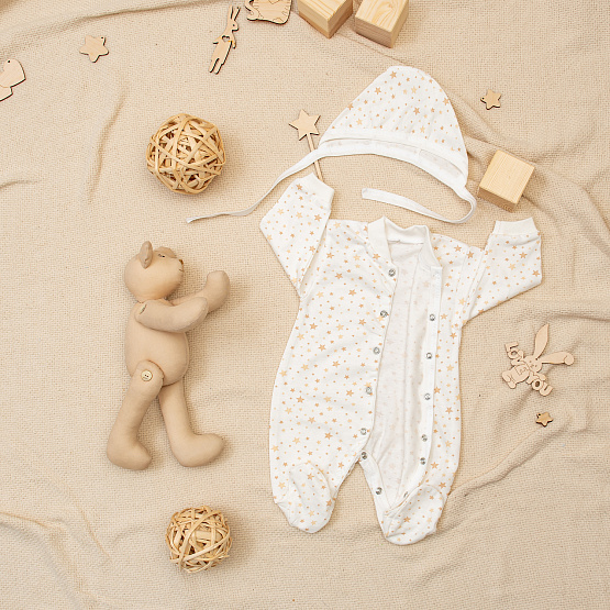 Комплект для новорожденного комбинезон с шапочкой арт.М-446