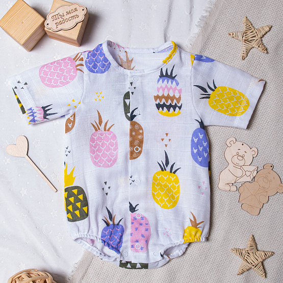 арт.Д-33  Боди детское муслин набивной