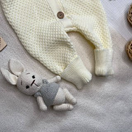 КВ-102 Вязанный комплект на выписку. молочный